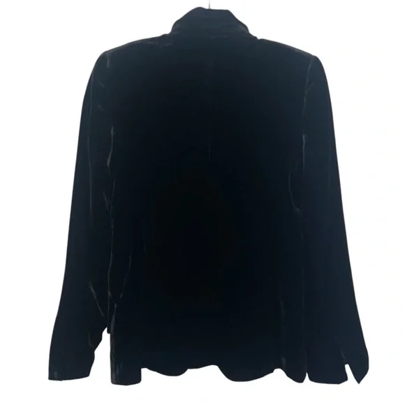 L’AGENCE Chamberlain Velvet Blazer Jacket Black - Picture 7 of 11